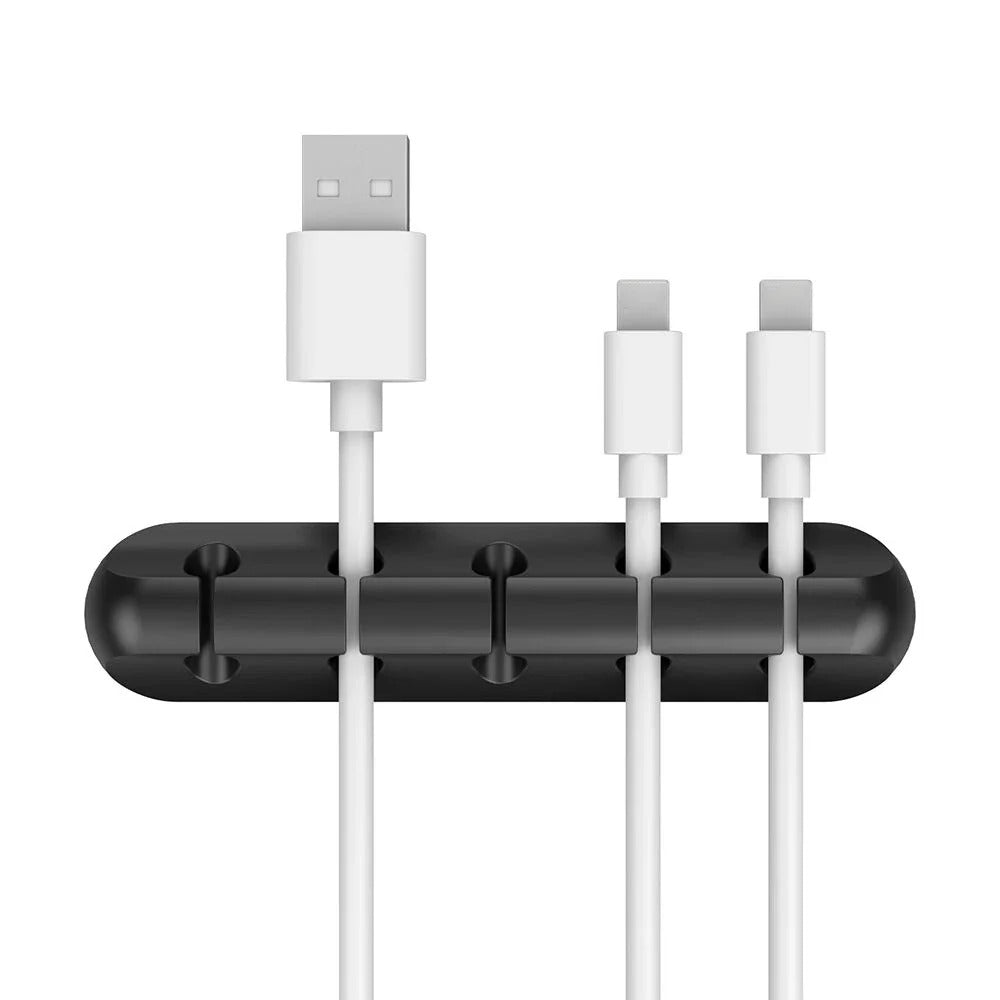 Silicone Cable Organiser - Desktop Cord Holder for USB, Chargers & Cables