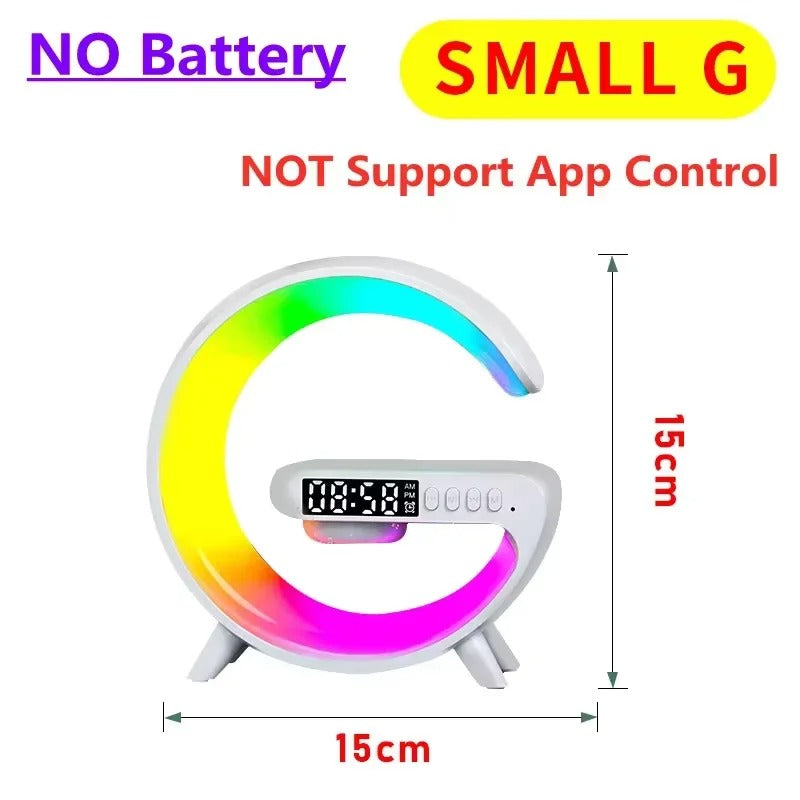 Multifunction Wireless Charging Dock with RGB Light, Alarm Clock & Speaker