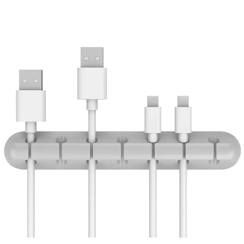 Silicone Cable Organiser - Desktop Cord Holder for USB, Chargers & Cables