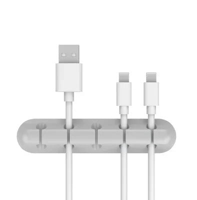 Silicone Cable Organiser - Desktop Cord Holder for USB, Chargers & Cables