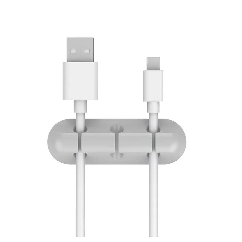 Silicone Cable Organiser - Desktop Cord Holder for USB, Chargers & Cables