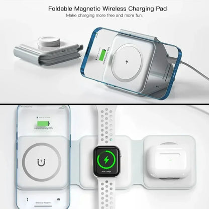 Portable 3-in-1 Fast Wireless Charger – iPhone, Watch & AirPods